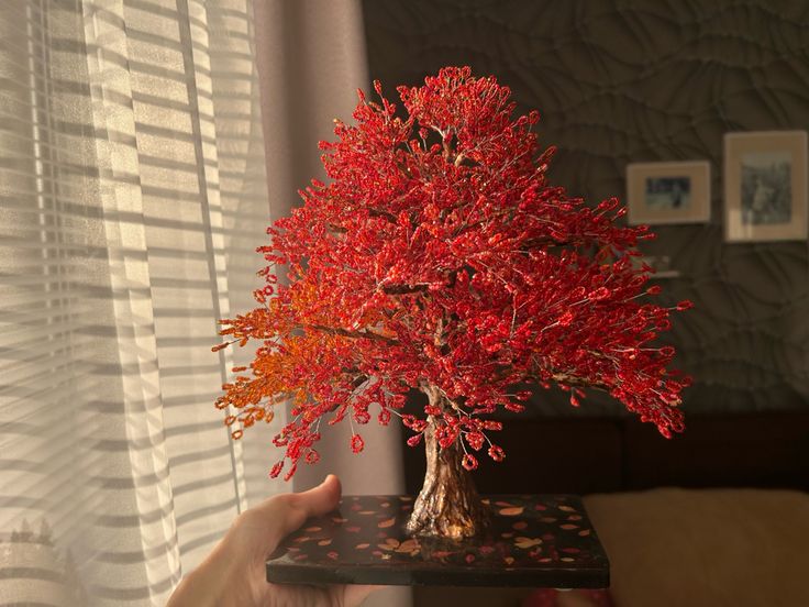 Red Stone Tree For Home Decor