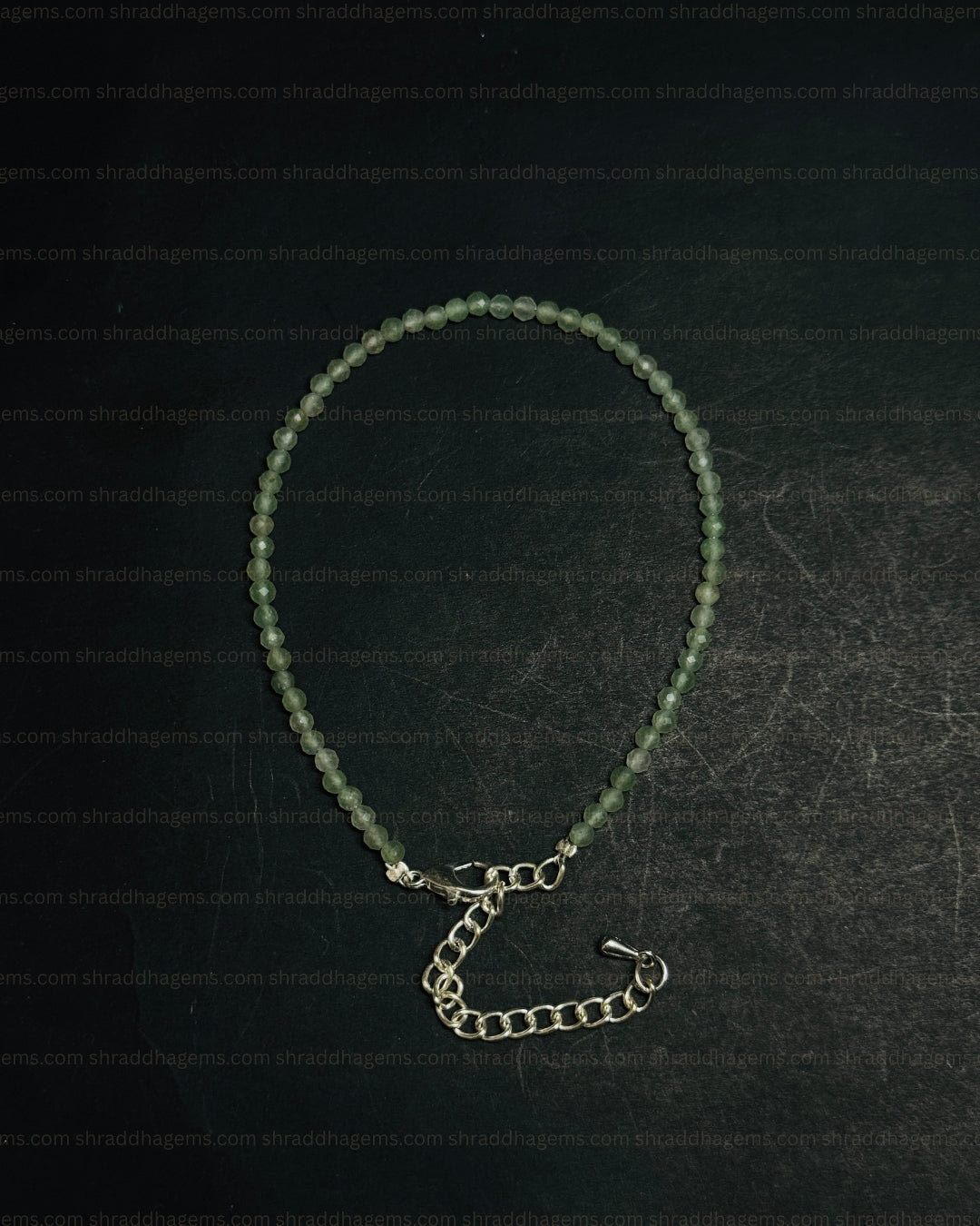 Natural Green Aventurine Anklet | Genuine Crystal for Luck & Abundance