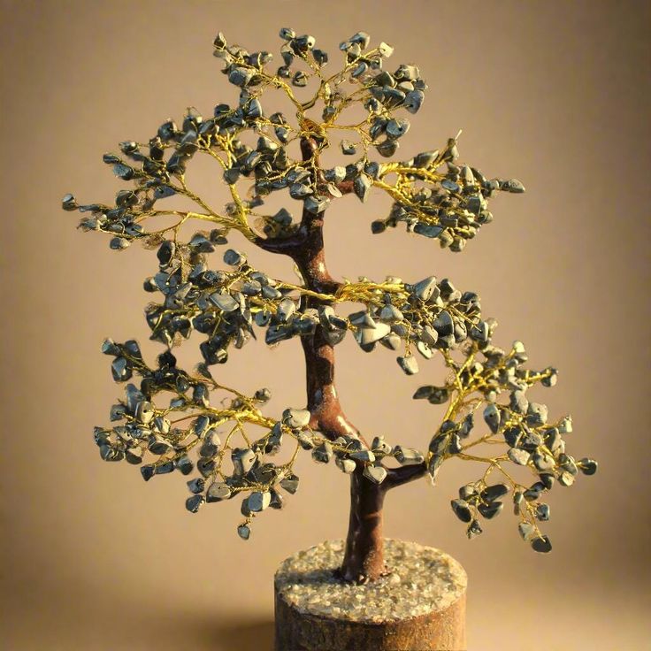 Silver Shine Stone Tree For Home Decor