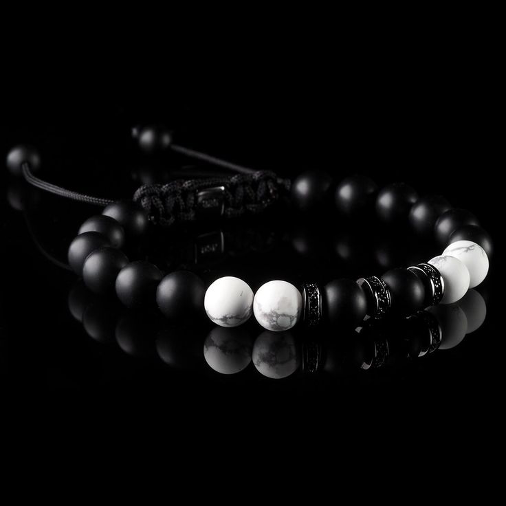 White&Black Stone Bond Bracelet for men's Fashion & style