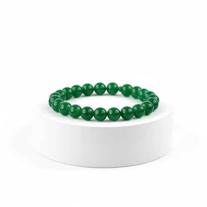 Attract luck and prosperity with this Natural Green Jade beaded bracelet. Handcrafted with premium 8mm green gemstones for harmony and abundance.