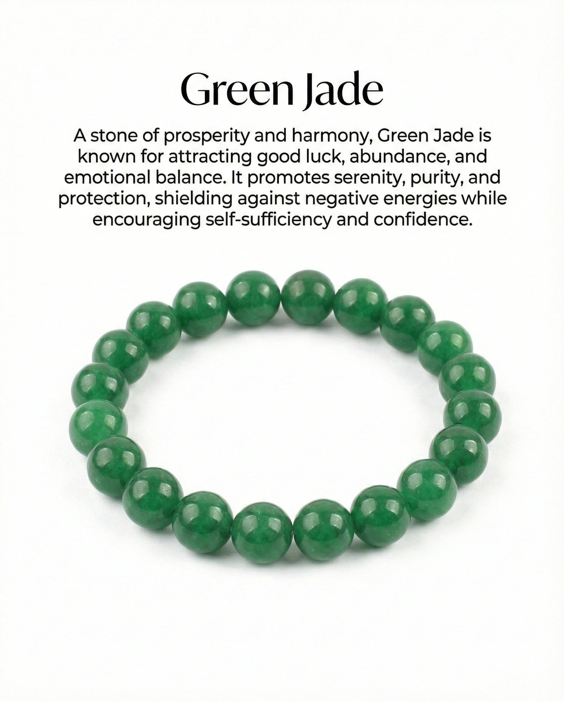Attract luck and prosperity with this Natural Green Jade beaded bracelet. Handcrafted with premium 8mm green gemstones for harmony and abundance.