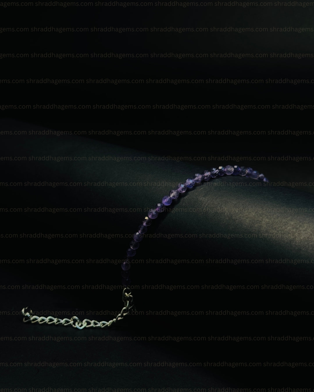 Natural Amethyst Anklet | Genuine Crystal for Calm & Spiritual Protection