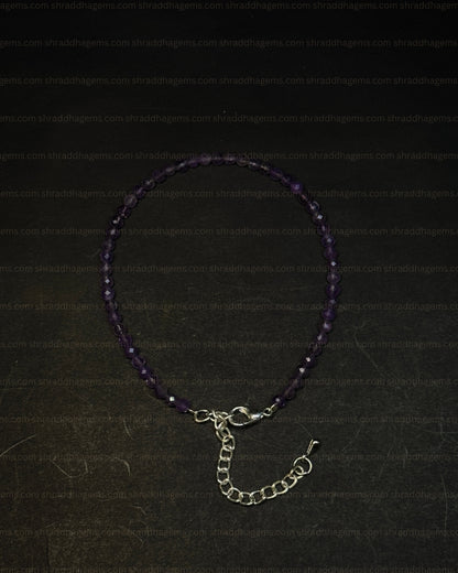 Natural Amethyst Anklet | Genuine Crystal for Calm & Spiritual Protection