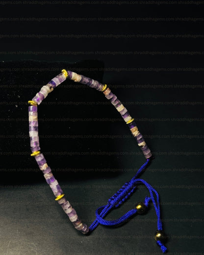 Natural Amethyst Braided Bracelet – Handmade Healing Crystal for Calmness, Protection & Positive Energy