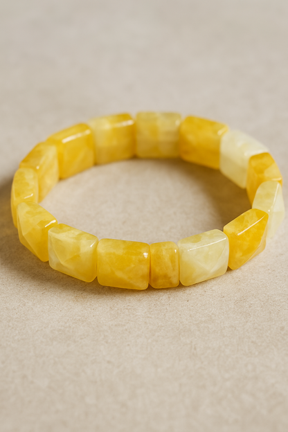 Certified Natural Citrine Crystal Bracelet – Handmade Yellow Gemstone Jewelry for Wealth, Prosperity & Positive Energy