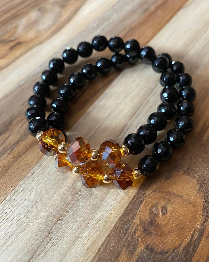 Yellow&Black Stone Bracelet for Girl's Fashion & style
