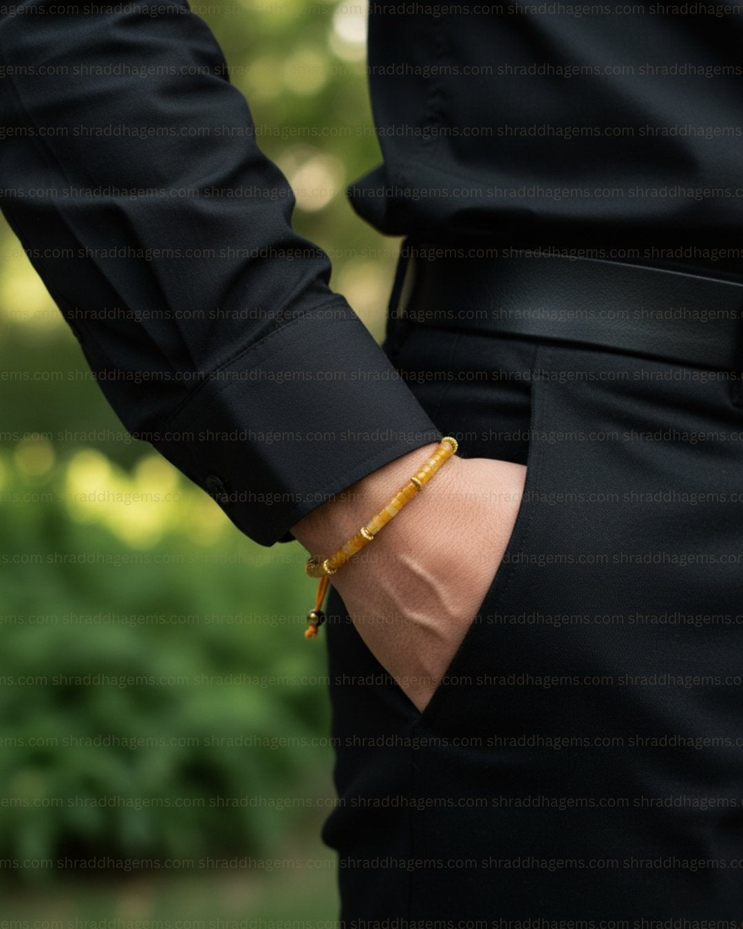 Natural Citrine Braided Bracelet – Handmade Crystal for Wealth, Success, Prosperity & Confidence