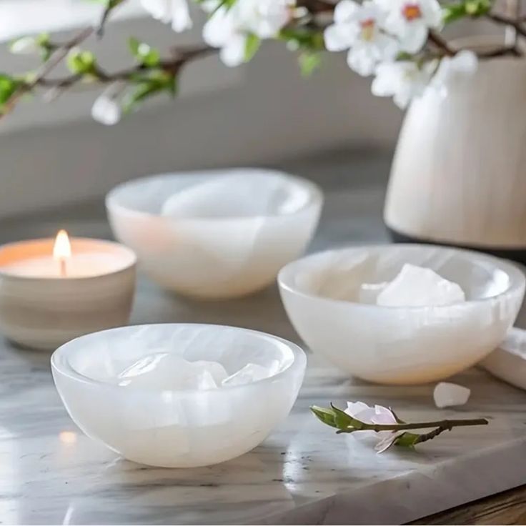 Buy Selenite Bowl for Crystal Cleansing & Charging for High-Vibration Energy Selenite