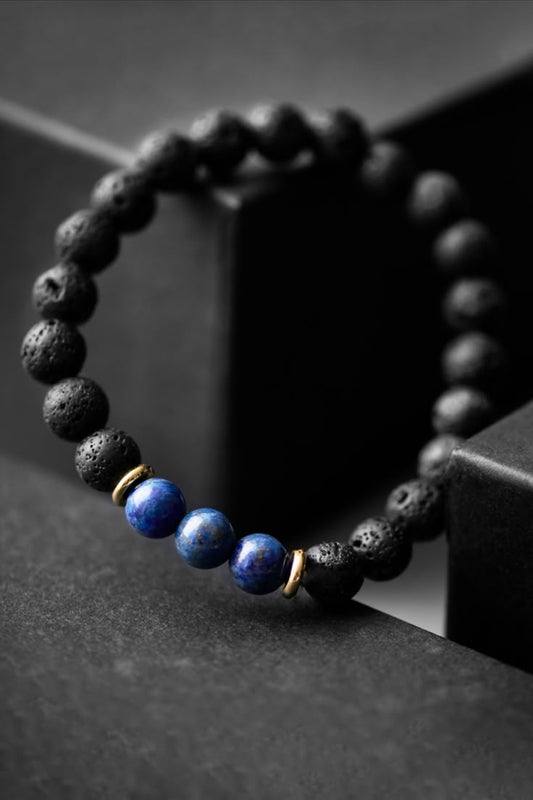 Black&Blue Stone Bond Bracelet for men's Fashion & style