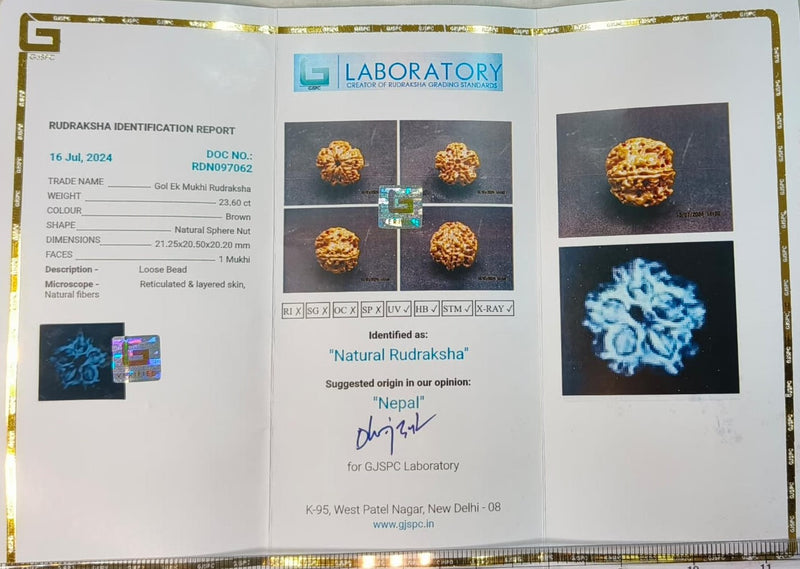 Gemstone Certificate