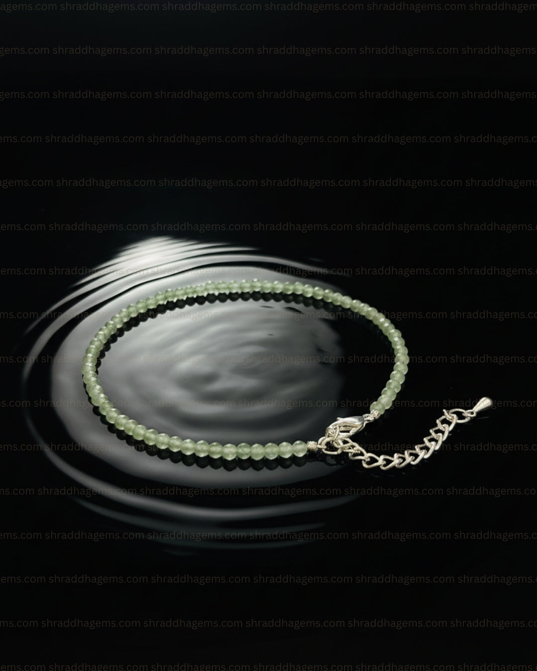 Natural Green Aventurine Anklet | Genuine Crystal for Luck & Abundance