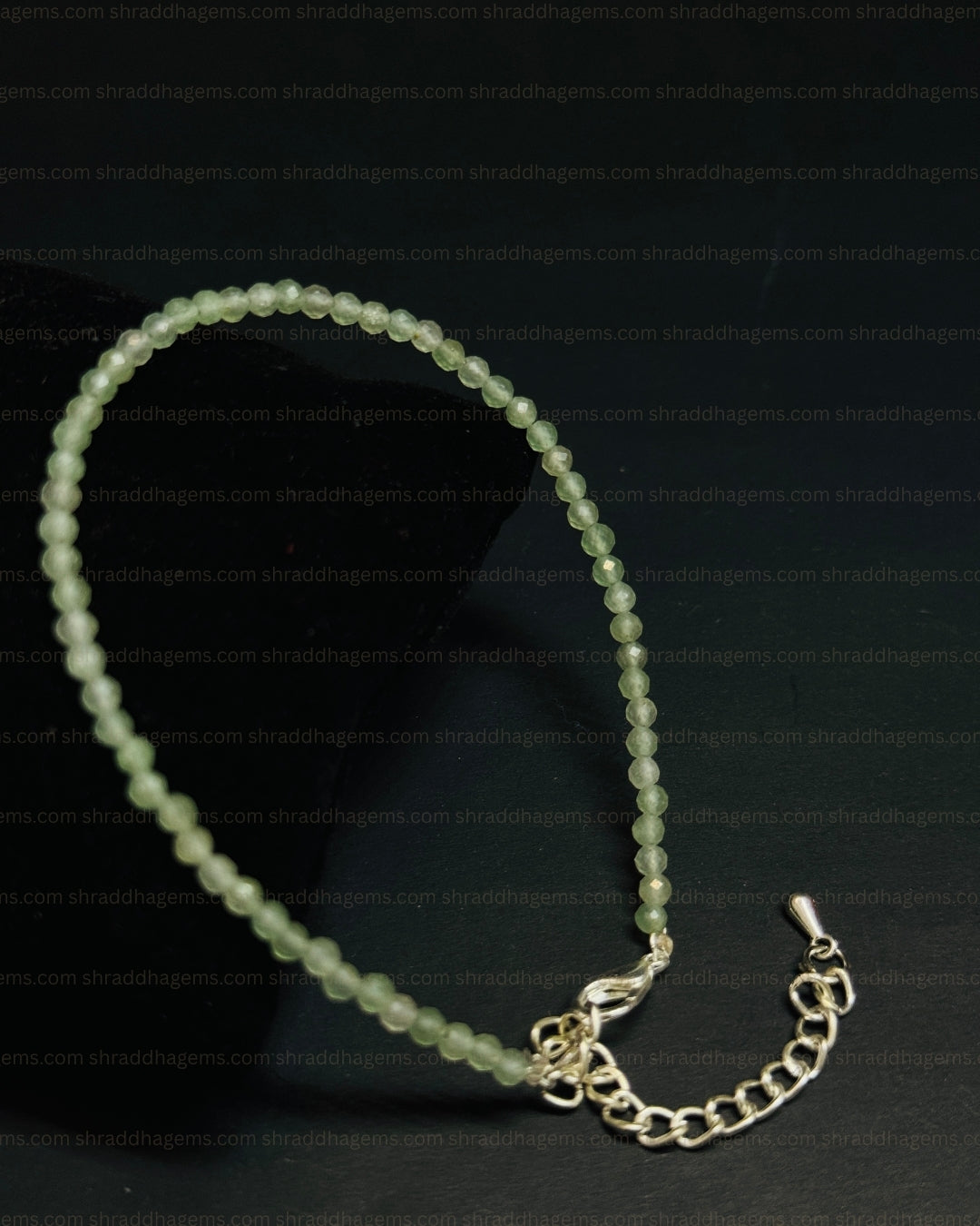 Natural Green Aventurine Anklet | Genuine Crystal for Luck & Abundance
