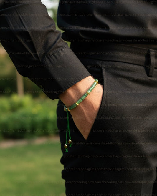 Natural Green Aventurine Braided Bracelet – Crystal for Luck, Prosperity, Healing & Heart Chakra Balance