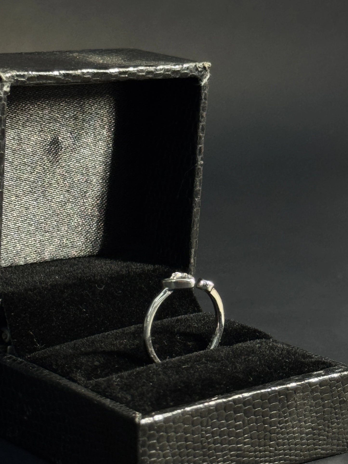 Natural White Topaz Open Heart Ring – 925 Sterling Silver Adjustable Wrap | Romantic Promise Gift