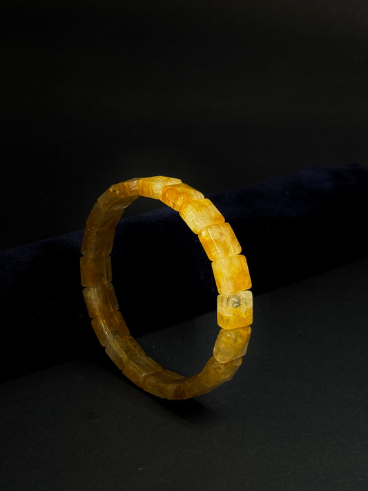 Certified Natural Citrine Crystal Bracelet – Handmade Yellow Gemstone Jewelry for Wealth, Prosperity & Positive Energy