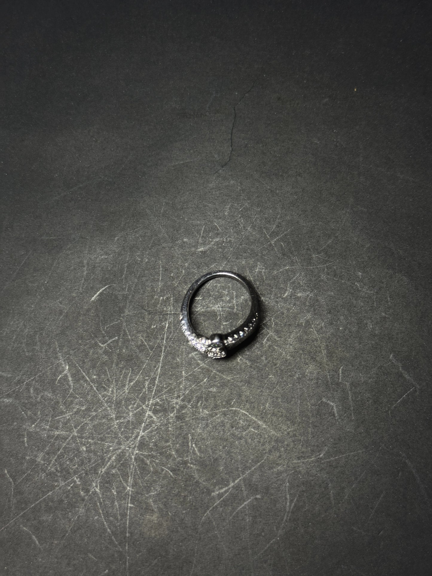 Natural White Topaz Pave Heart Wrap Ring – 925 Sterling Silver Adjustable Toi et Moi