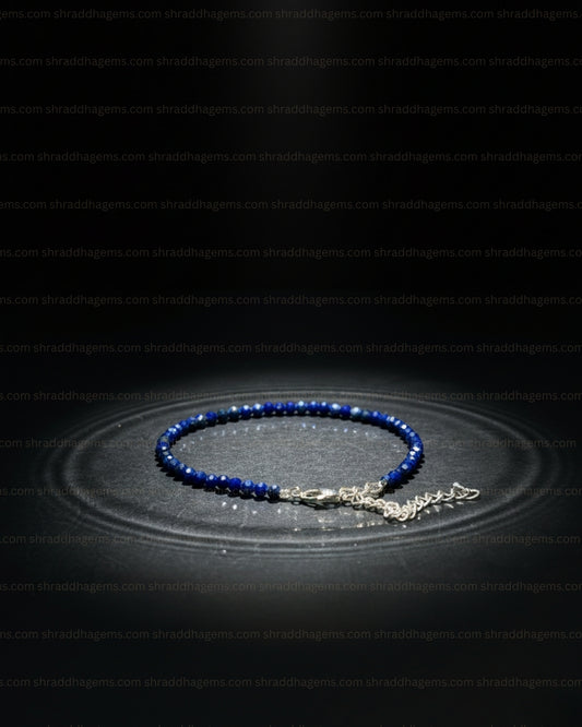 Natural Lapis Lazuli Anklet | Genuine Crystal for Wisdom & Truth