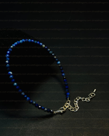 Natural Lapis Lazuli Anklet | Genuine Crystal for Wisdom & Truth