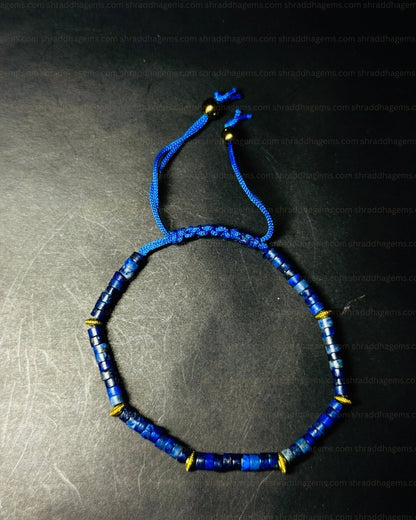 Lapis Lazuli Healing Bracelet – Royal Blue Crystal Braided Bracelet for Wisdom, Confidence & Luck