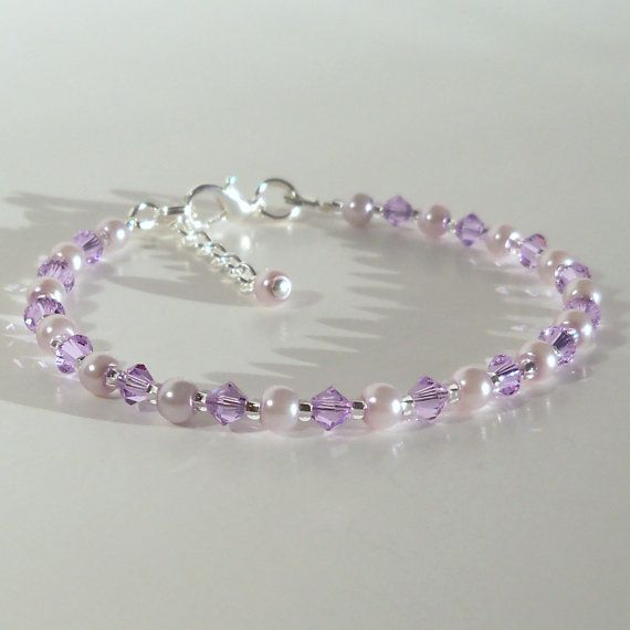 Purple&White Stone Bracelet for Girl's Fashion & style