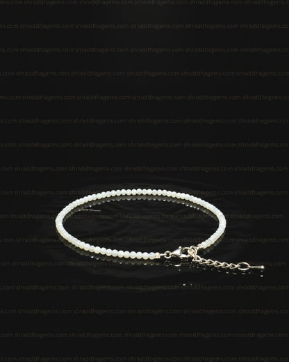 Natural Moonstone Anklet | Genuine Crystal for New Beginnings & Intuition