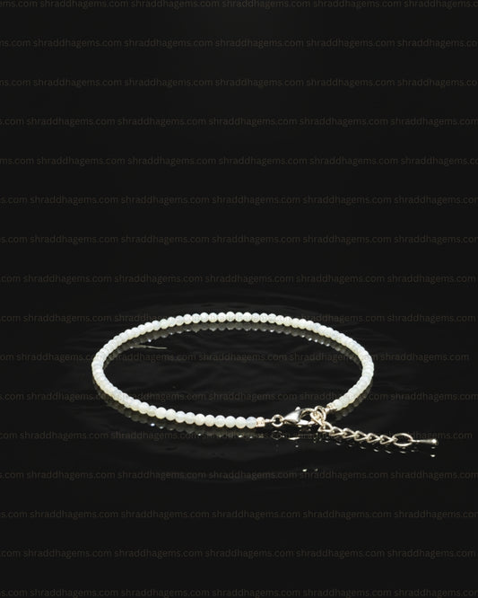 Natural Moonstone Anklet | Genuine Crystal for New Beginnings & Intuition