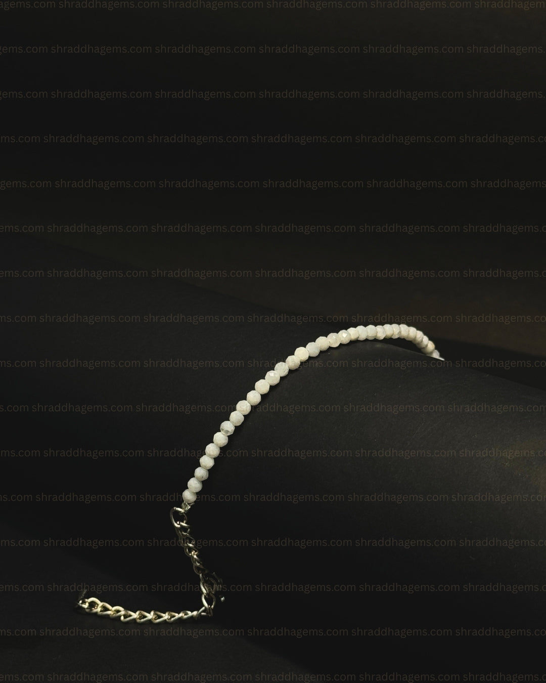 Natural Moonstone Anklet | Genuine Crystal for New Beginnings & Intuition