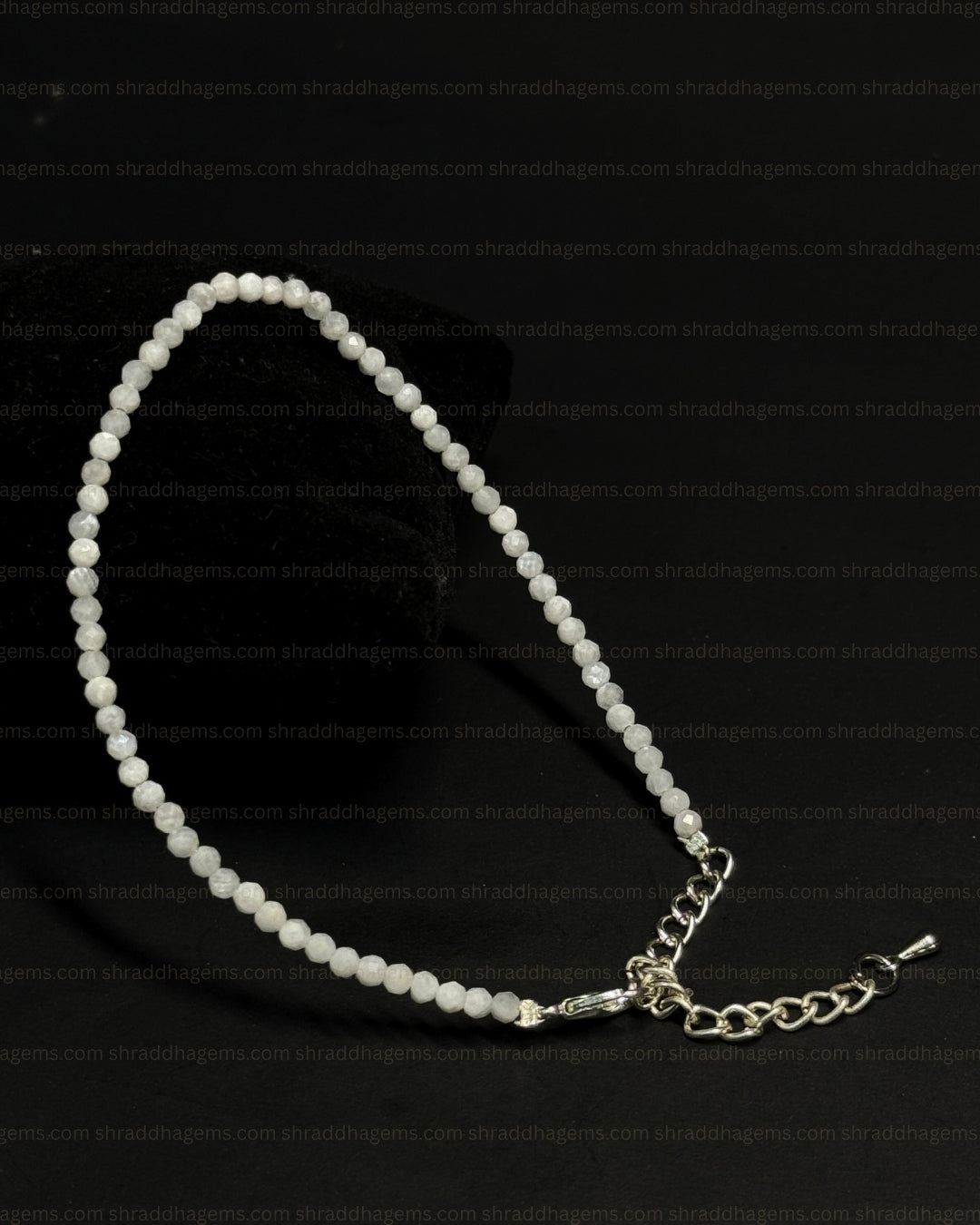 Natural Moonstone Anklet | Genuine Crystal for New Beginnings & Intuition