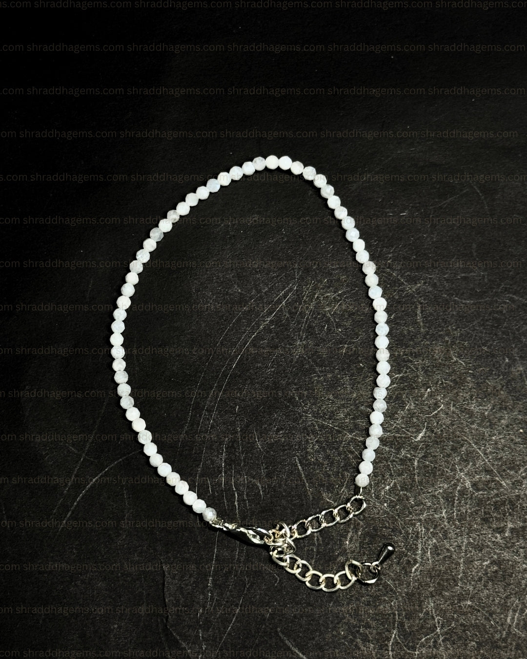 Natural Moonstone Anklet | Genuine Crystal for New Beginnings & Intuition