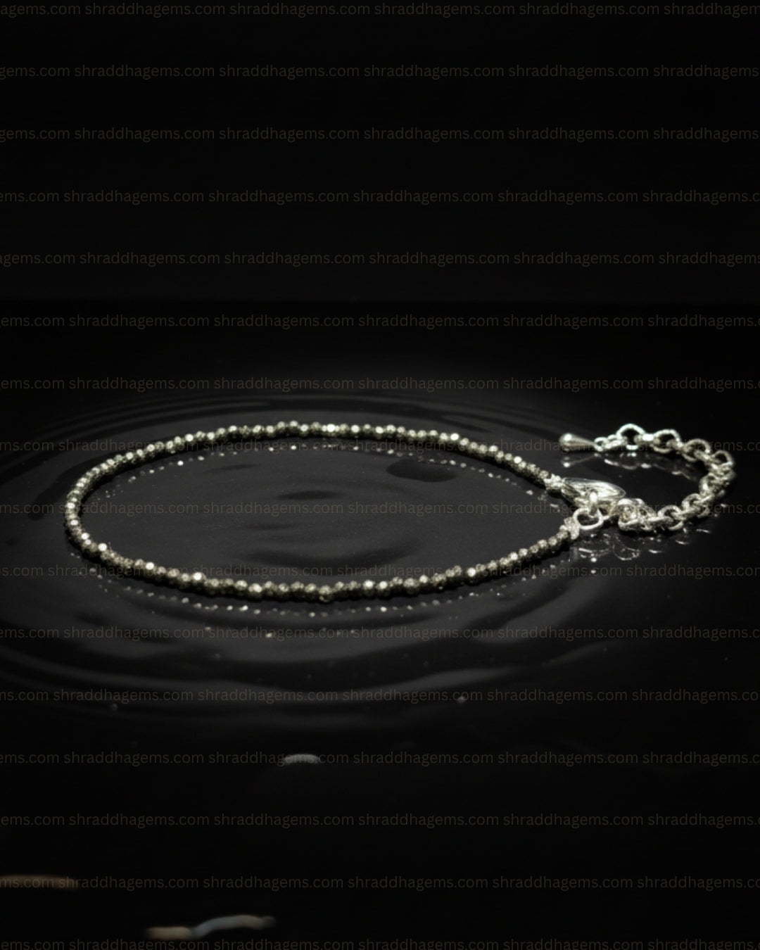 Natural Pyrite Anklet | Genuine Stone of Wealth & Success