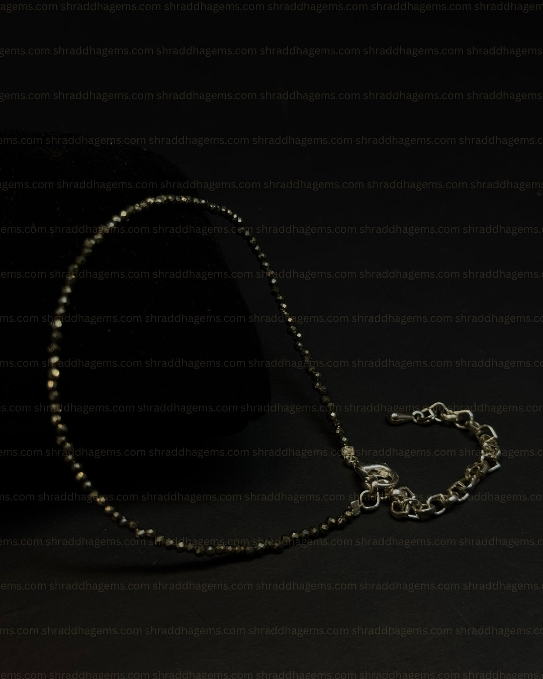 Natural Pyrite Anklet | Genuine Stone of Wealth & Success