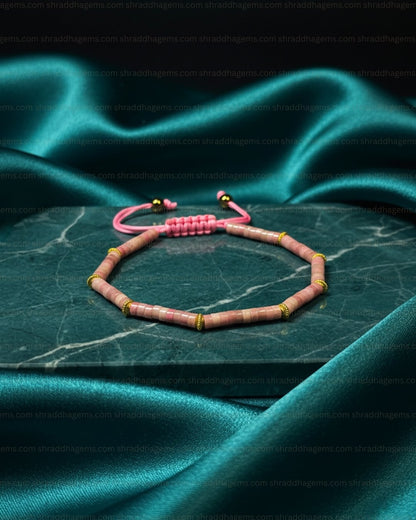 Natural Hand-Braided Rhodochrosite Crystal Bracelet for Men & Women – Heart Chakra Healing, Self-Love, Emotional Balance & Inner Peace