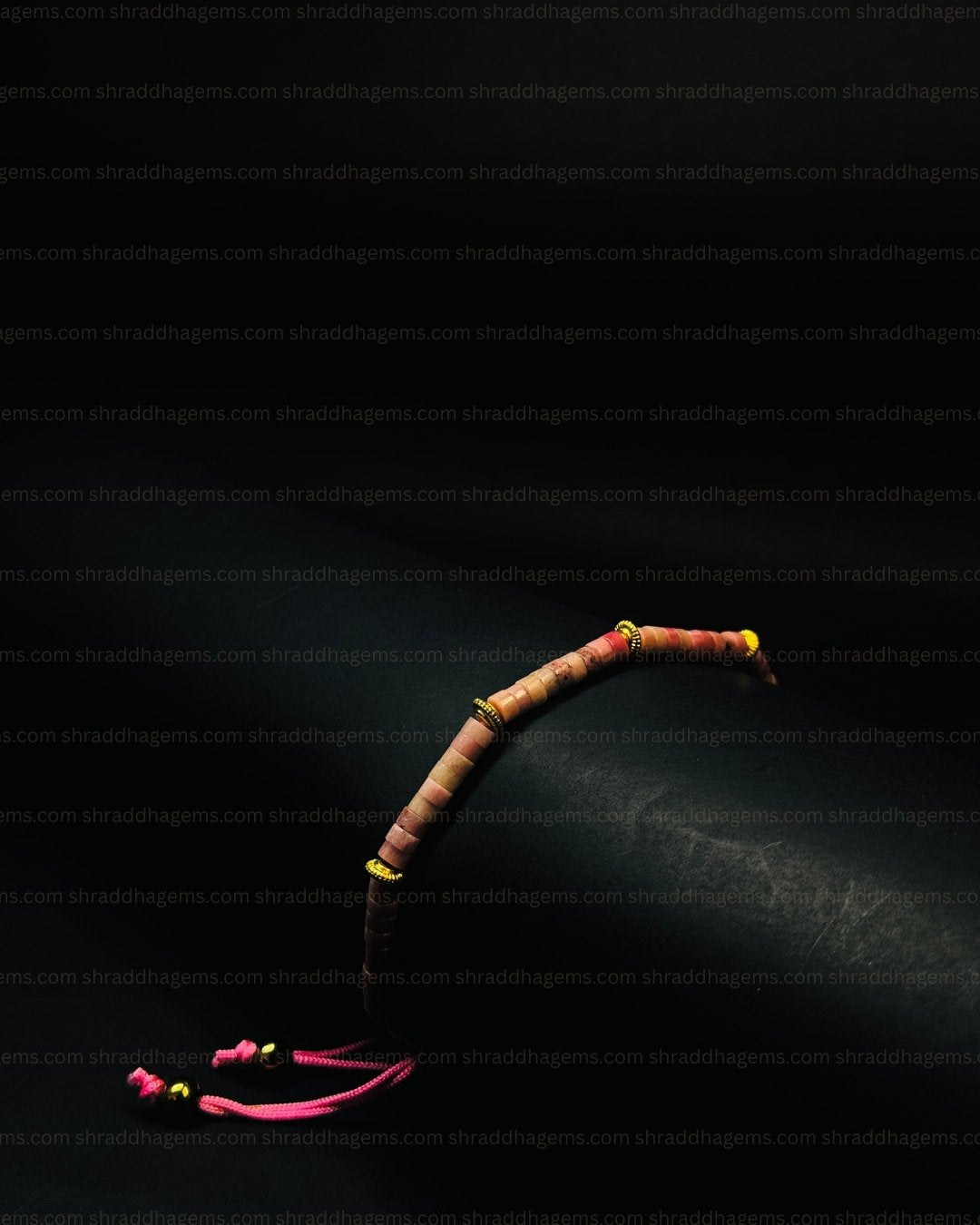 Natural Hand-Braided Rhodochrosite Crystal Bracelet for Men & Women – Heart Chakra Healing, Self-Love, Emotional Balance & Inner Peace