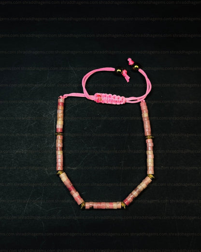 Natural Hand-Braided Rhodochrosite Crystal Bracelet for Men & Women – Heart Chakra Healing, Self-Love, Emotional Balance & Inner Peace