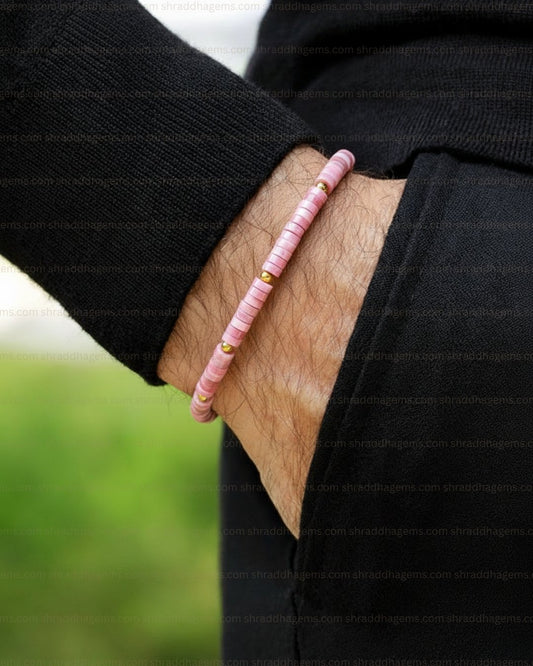 Rose Quartz Healing Bracelet – Love, Positivity & Emotional Balance Pink Braided Crystal Bracelet