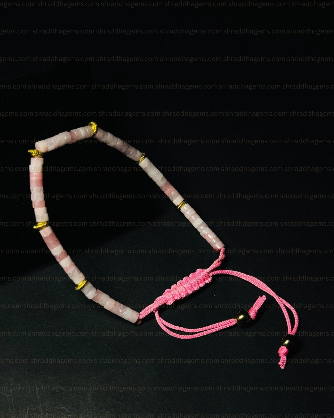 Rose Quartz Healing Bracelet – Love, Positivity & Emotional Balance Pink Braided Crystal Bracelet