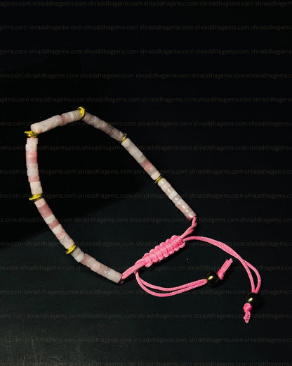 Rose Quartz Healing Bracelet – Love, Positivity & Emotional Balance Pink Braided Crystal Bracelet