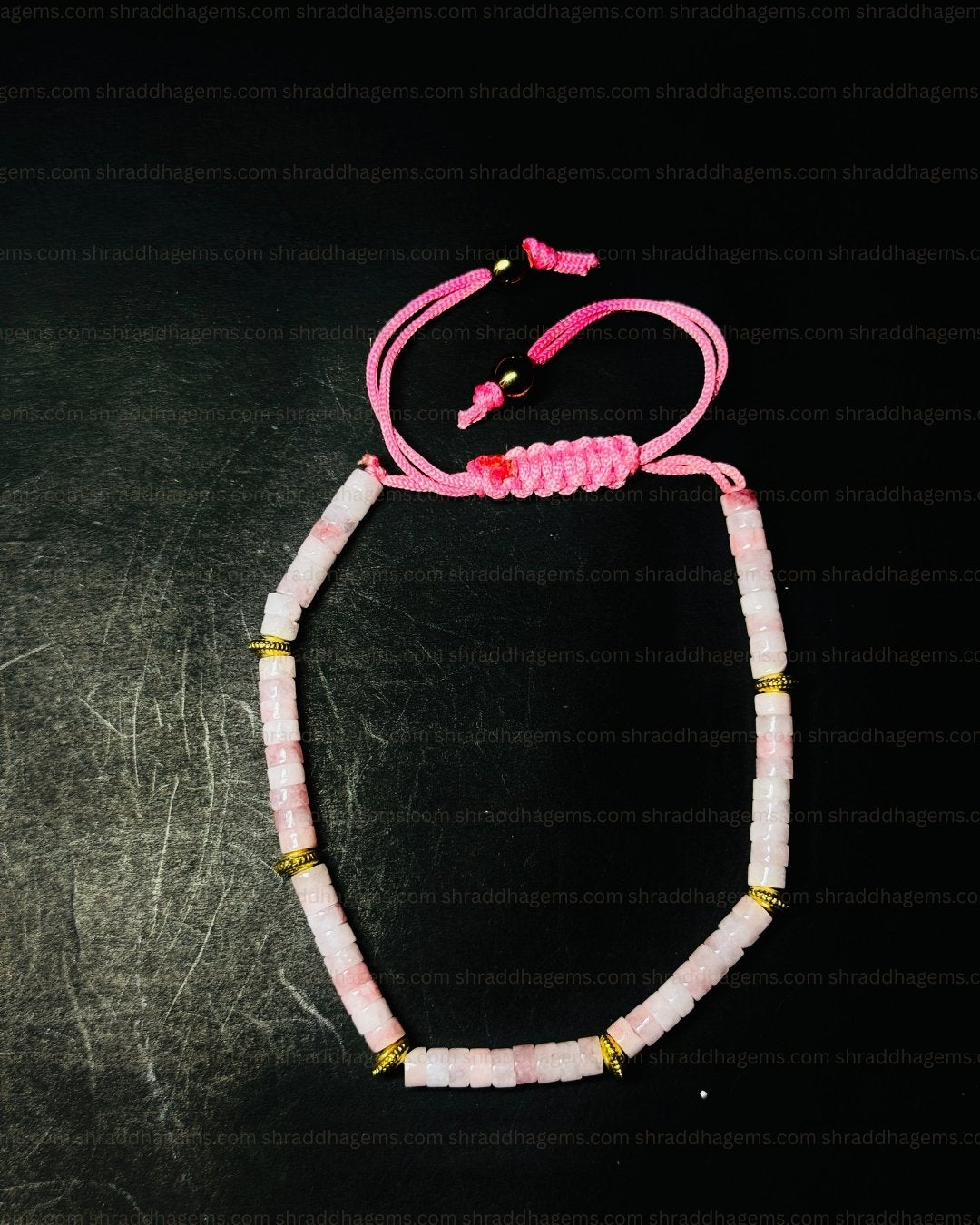 Rose Quartz Healing Bracelet – Love, Positivity & Emotional Balance Pink Braided Crystal Bracelet