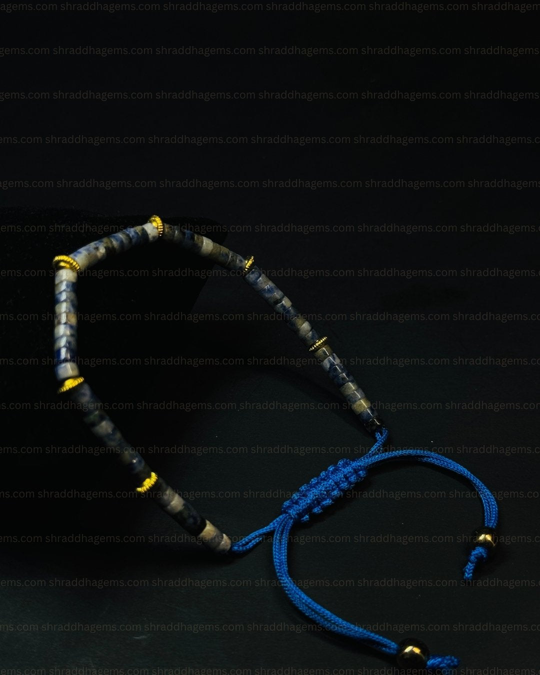 Natural Hand-Braided Sodalite Crystal Bracelet for Men & Women – Calming Energy, Communication & Throat Chakra Balance