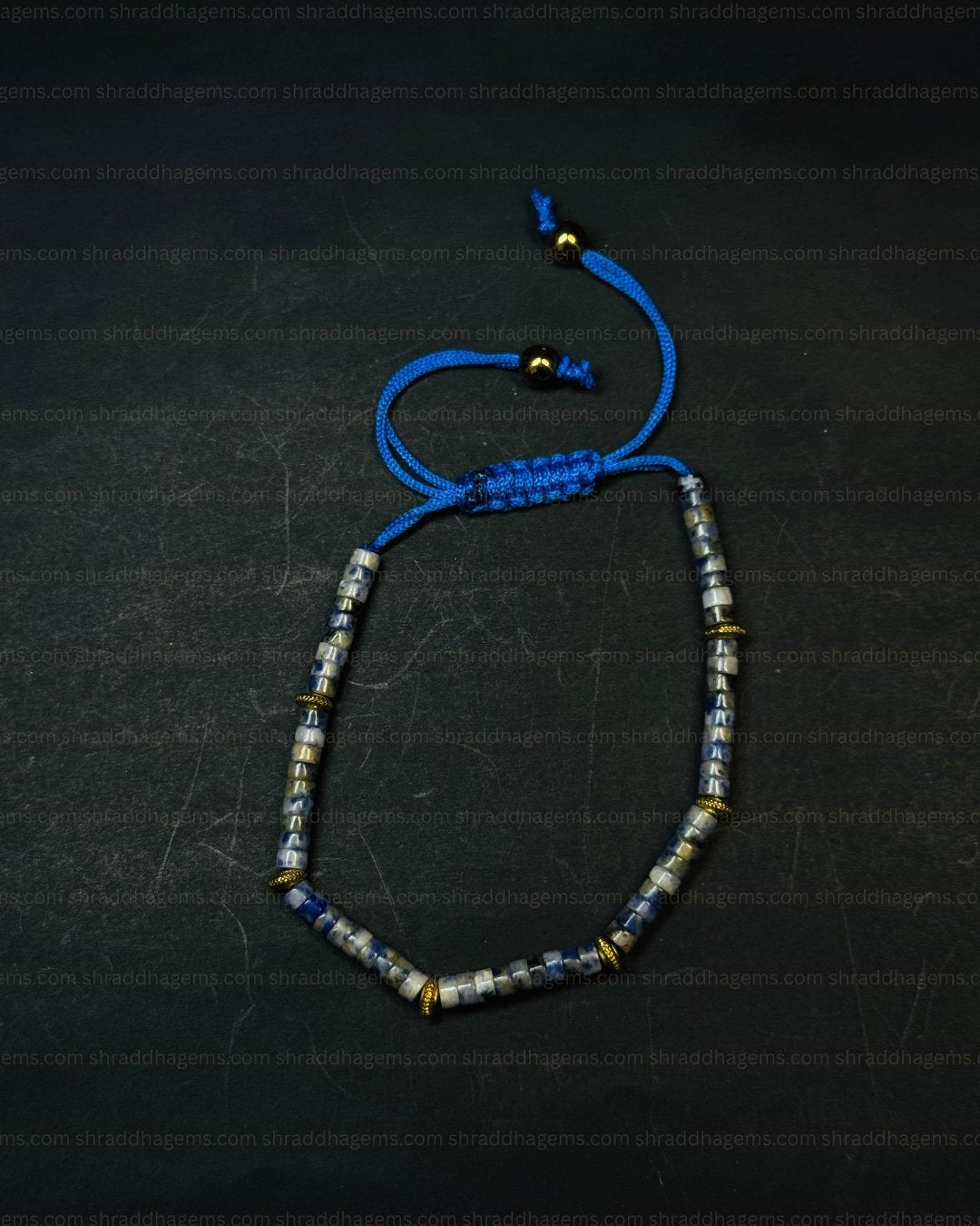 Natural Hand-Braided Sodalite Crystal Bracelet for Men & Women – Calming Energy, Communication & Throat Chakra Balance