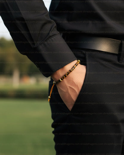 Tiger’s Eye Healing Bracelet – Courage, Confidence & Protection Braided Crystal for Success