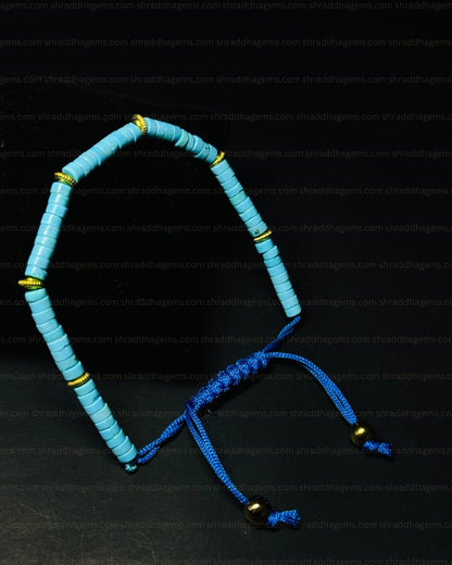 Natural Turquoise Crystal Braided Bracelet – Healing Stone Jewelry for Peace, Protection & Confidence